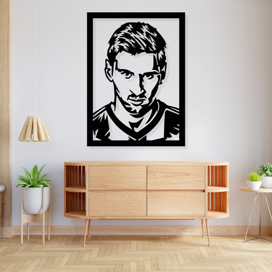 Artrooms Lionel Messi Metal Wall Art - Wall Decoration|Wall Hanging (18x25 inch)|Black Matte Finish