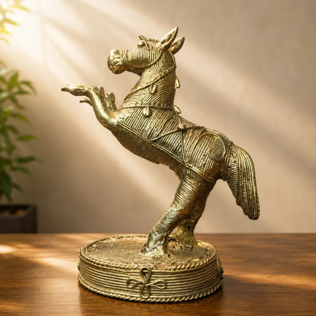 Dhokra Craft Standing Horse Figurine