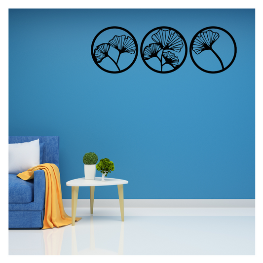 Artrooms Flowers Metal Wall Art - Wall Decoration | Wall Hanging (36x12 inch) | Black Matte Finish