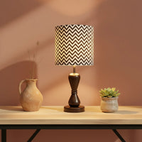 Fabric Lamp Shade – Black & White Chevron Print Cotton