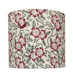 Fabric Lamp Shade – Floral Block Print Cotton Lampshade (Maroon & Green)