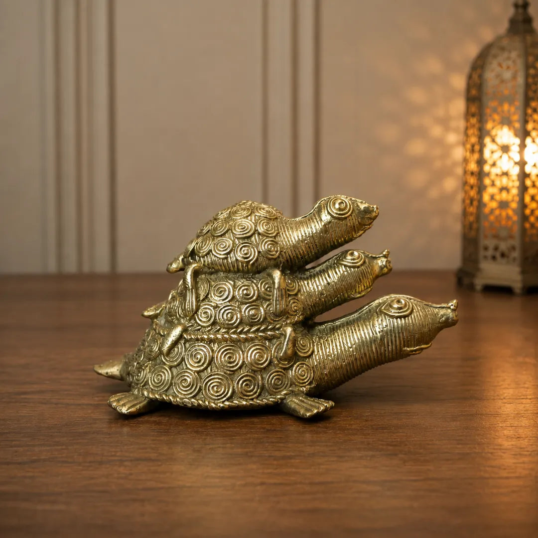 Dokra Craft 3 Tortoise Figurine