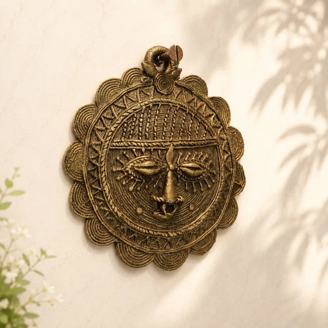 Dhokra Craft Circular Face Wall Hanging