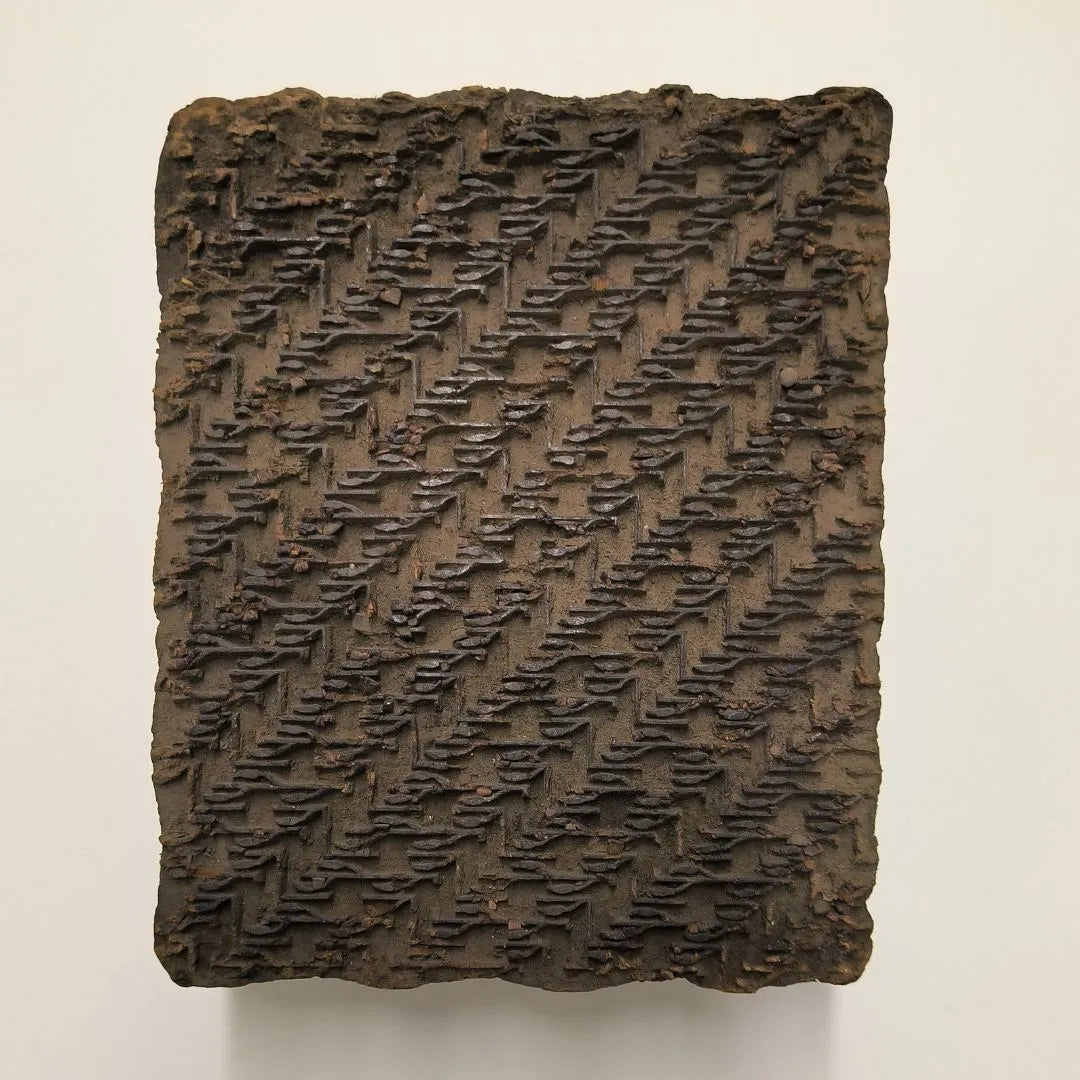 Antique Indian Wooden Printing Block Set of 6 - Hand-Carved Blocks