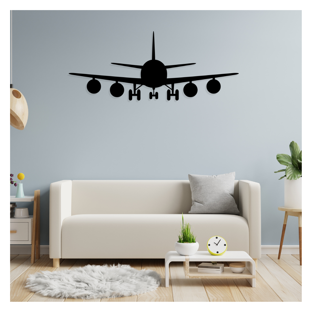 Aeroplane Metal Wall Art hanging in living room modern home décor