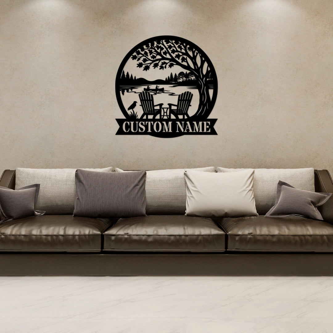 Personalized Nature Lake Metal Wall Art