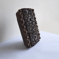 Floral print wooden block