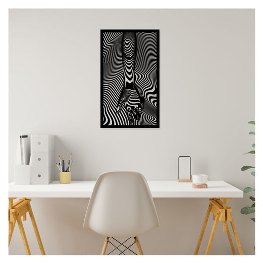 Artrooms Hand Illusion Metal Wall Art - Wall Decoration | Wall Hanging (14x24 inch) | Black Matte Finish