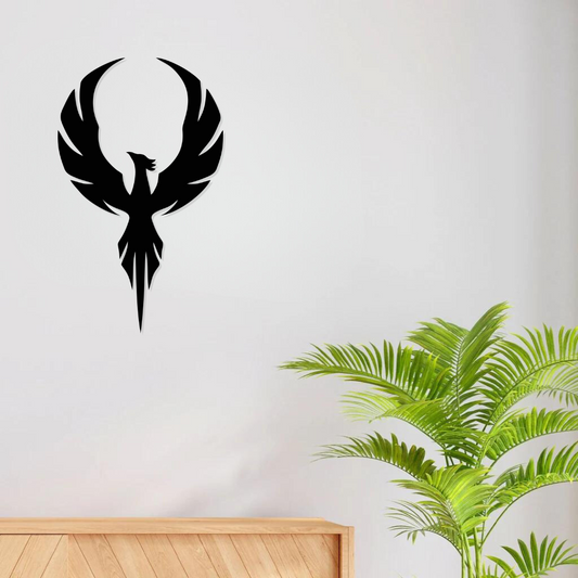 Phoenix Bird Metal Wall Art –  15x24 inch | Inspirational Wall Hanging for Home & Office Décor