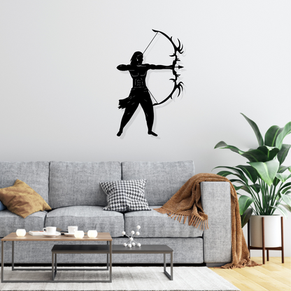 Artrooms Lord Ram Metal Wall Art - Wall Decoration | Wall Hanging (16x25 inch) | Black Matte Finish