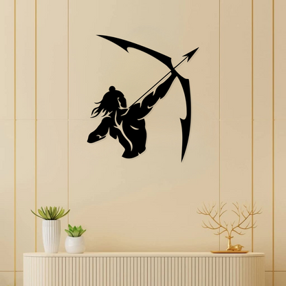 Artrooms Ram Metal Wall Art - Wall Decoration | Wall Hanging (22x25 inch) | Black Matte Finish