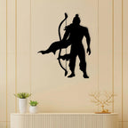 Artrooms Shree Ram Metal Wall Art - Wall Decoration | Wall Hanging (21x25 inch) | Black Matte Finish