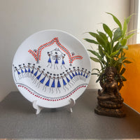 Artrooms Celebrating life together Ceramic Hand Painted Warli Art - Wall Decor Plates
