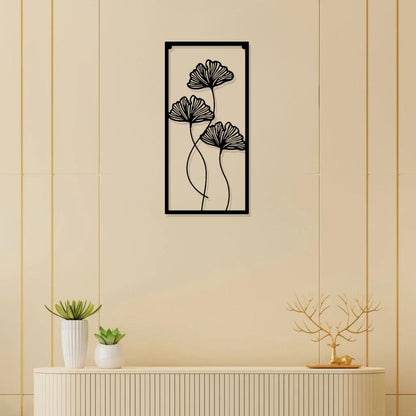 Artrooms Crop Center Metal Wall Art - Wall Decoration | Wall Hanging (12x25 inch) | Black Matte Finish