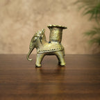 Dhokra Craft Elephant Candle Stand