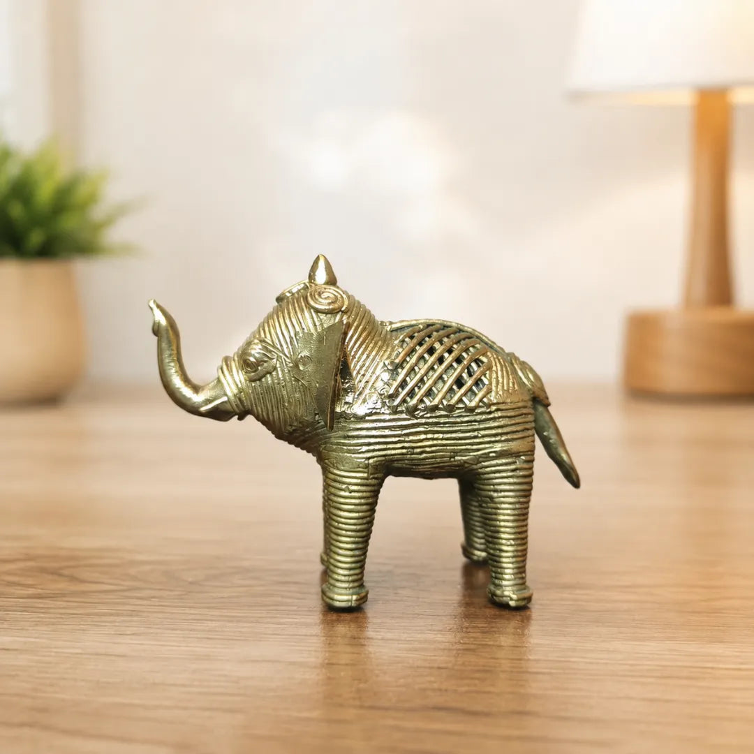 Dokra Craft Miniature Elephant Figurine