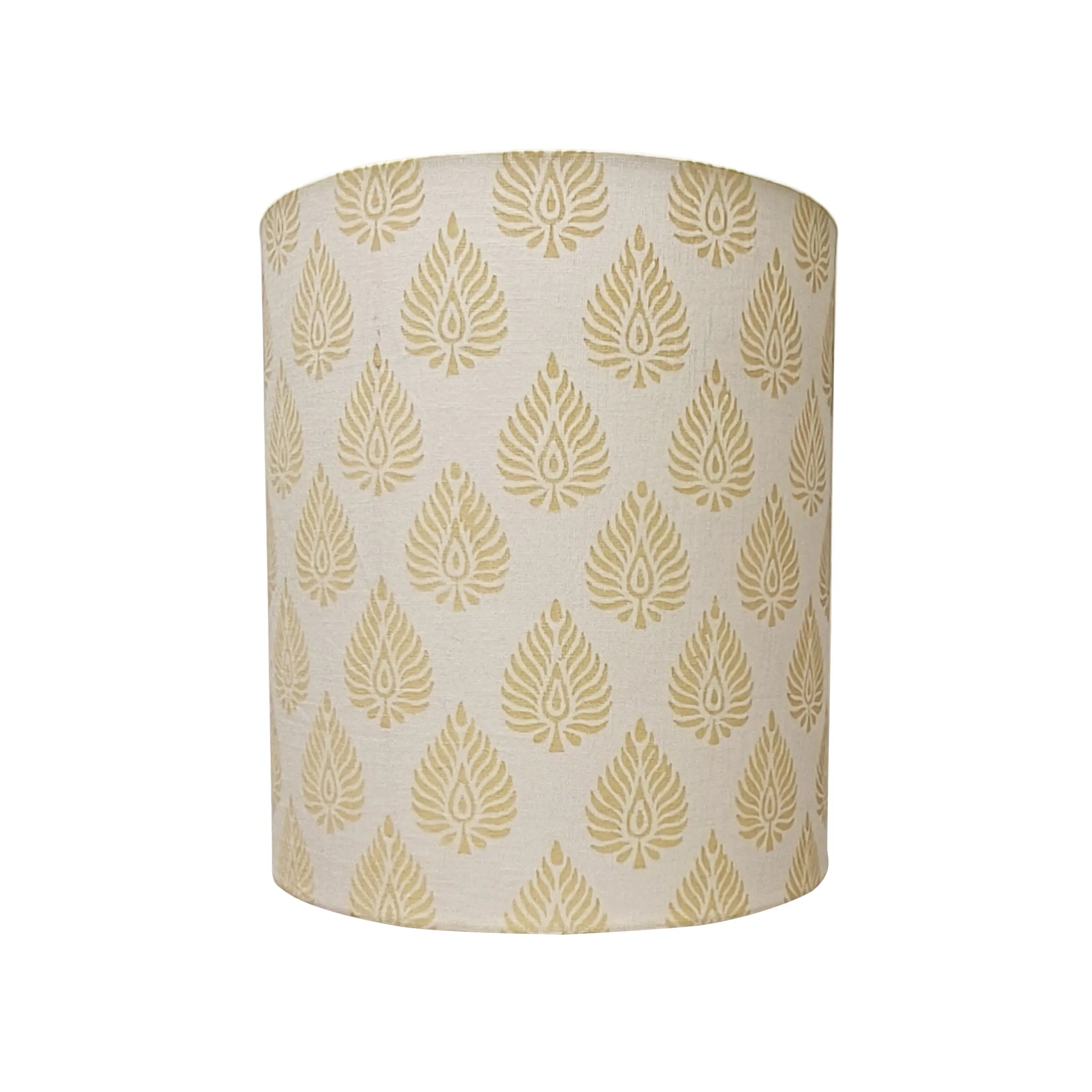Fabric Lamp Shade – Leaf Block Print Cotton