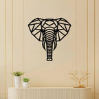 Artrooms Geometric Elephant Metal Wall Art – Modern Wall Hanging for Living Room & Office Décor