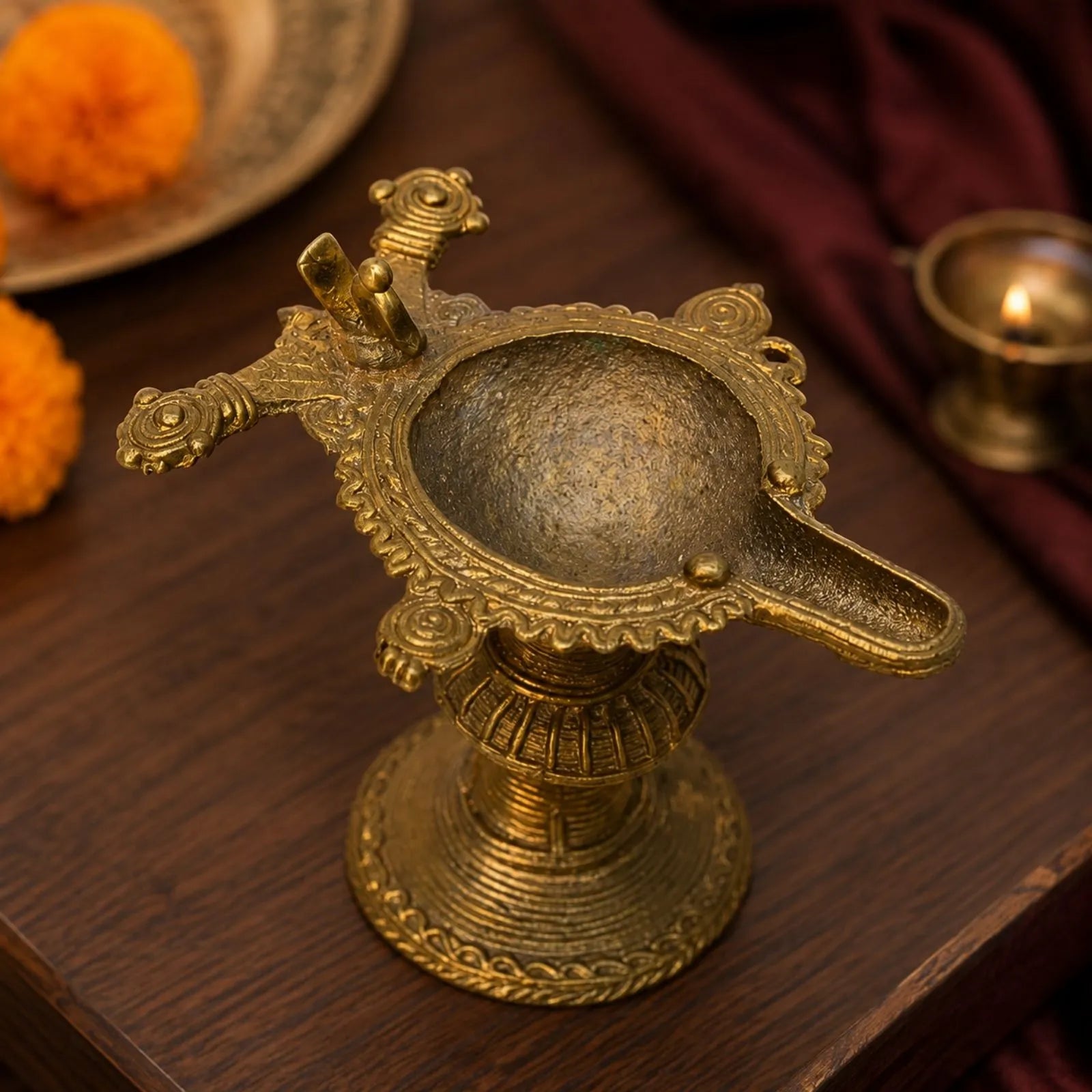 Dhokra Craft Large Diya Decor