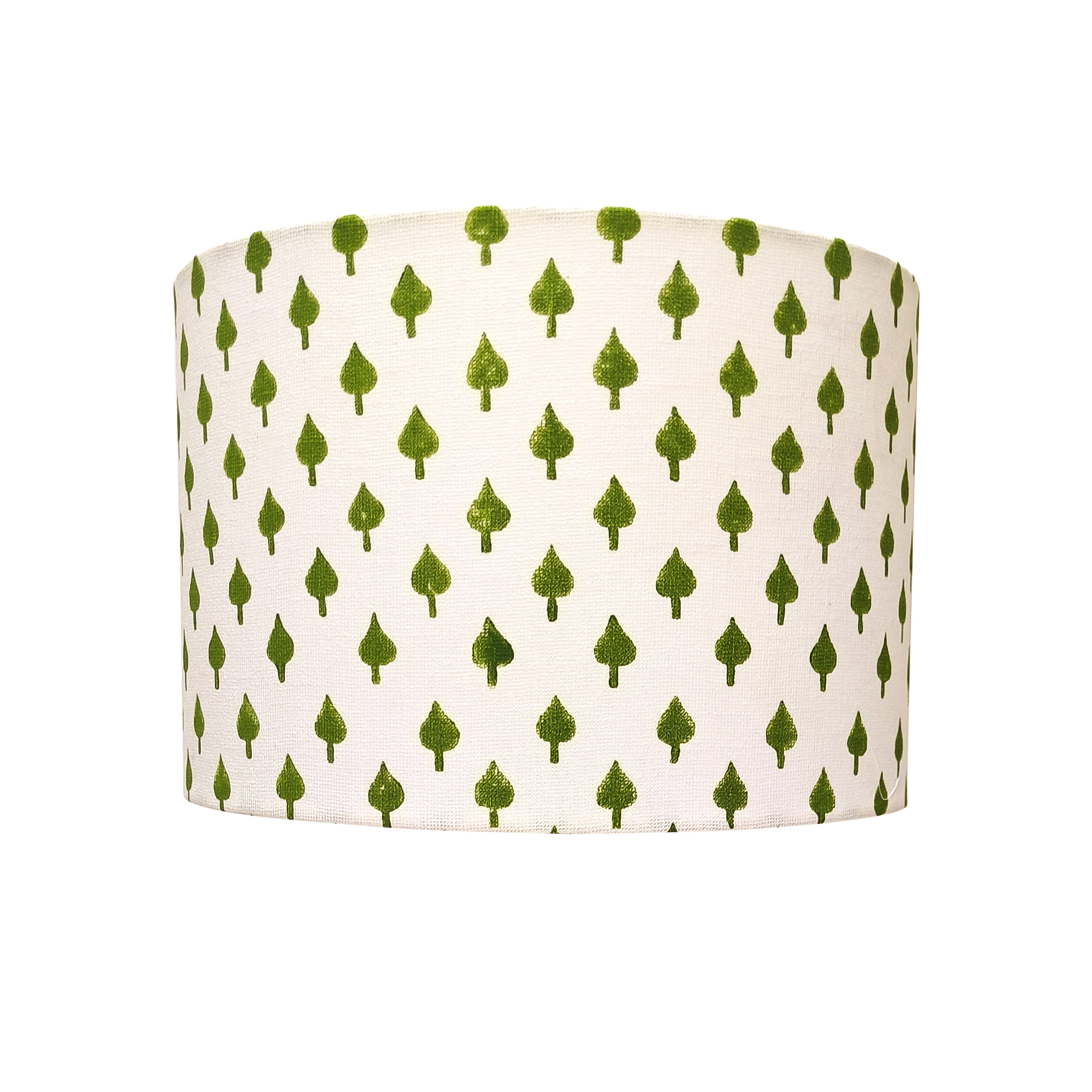 Fabric Lamp Shade – Green Leaf Block Print Cotton