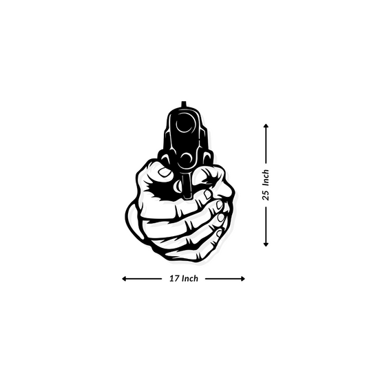 Artrooms Gunner Metal Wall Art - Wall Decoration | Wall Hanging (17x25 inch) | Black Matte Finish