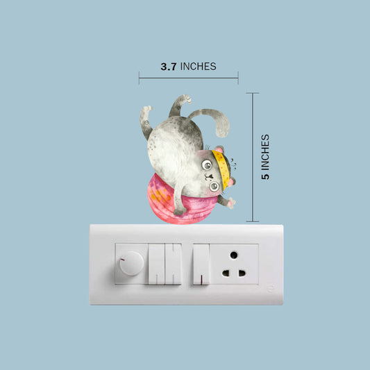 Cat Wall Sticker size 5x3.7 in – funny cartoon wall decal for bedrooms