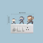 Ninja Wall Sticker – 3 Ninjas Vinyl Wall Decal for Kids’ Room & Bedroom