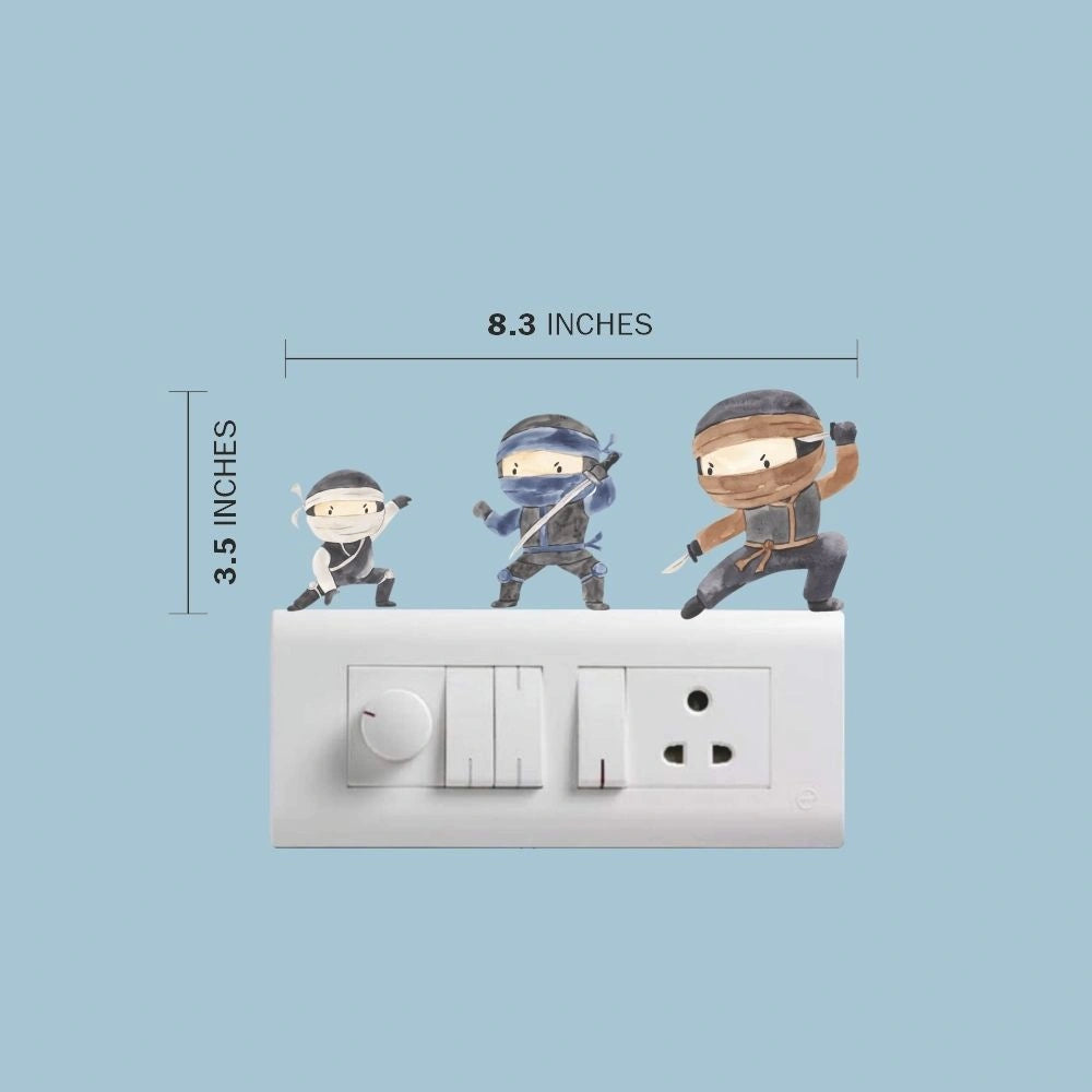 Ninja Wall Sticker – 3 Ninjas Vinyl Wall Decal for Kids’ Room & Bedroom