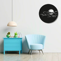 Artrooms Full Moon Metal Wall Art - Wall Decoration | Wall Hanging | Black Matte Finish