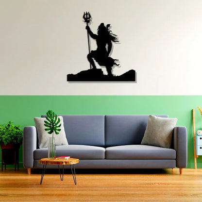 Artrooms Shiva Metal Wall Art - Wall Decoration | Wall Hanging (24x24 inch) | Black Matte Finish