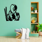 Artrooms Deadpool Metal Wall Art - Wall Decoration | Wall Hanging (22x25 inch) | Black Matte Finish
