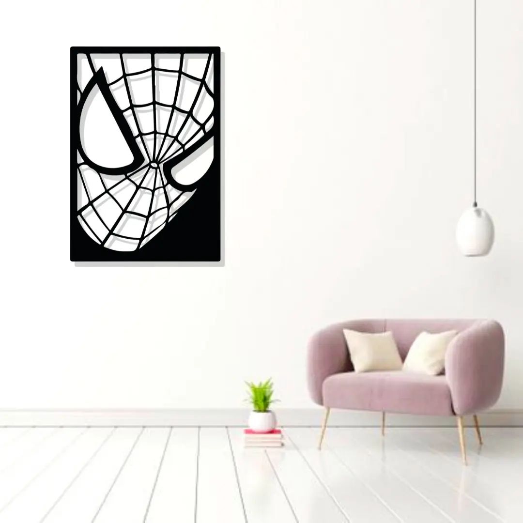 Artrooms Spiderman Metal Wall Art - Wall Decoration | Wall Hanging (18x25 inch) | Black Matte Finish