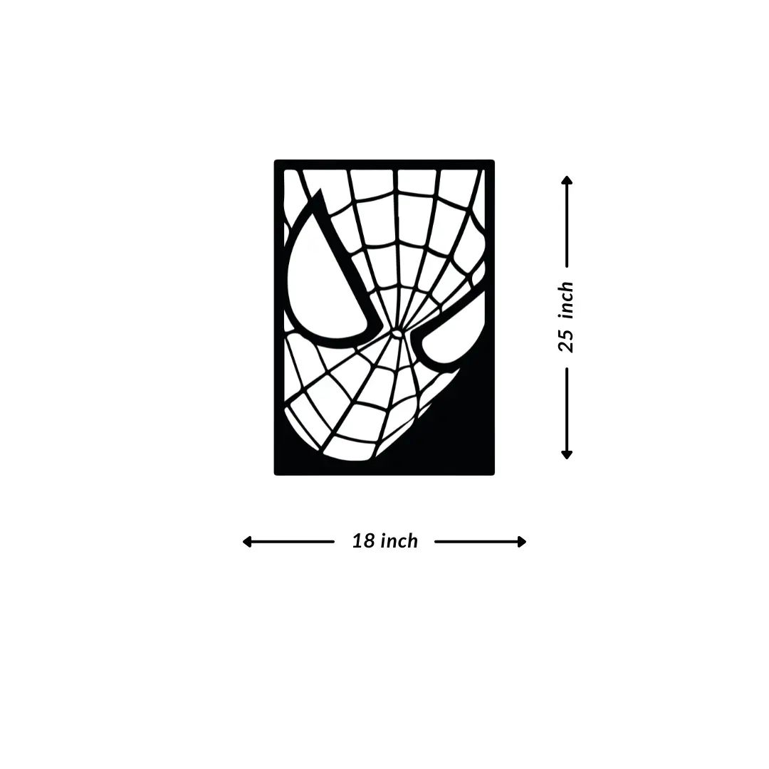 Artrooms Spiderman Metal Wall Art - Wall Decoration | Wall Hanging (18x25 inch) | Black Matte Finish