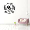Artrooms Love Birds Metal Wall Art - Wall Decoration | Wall Hanging (24x24 inch) | Black Matte Finish