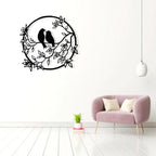 Artrooms Love Birds Metal Wall Art - Wall Decoration | Wall Hanging (24x24 inch) | Black Matte Finish