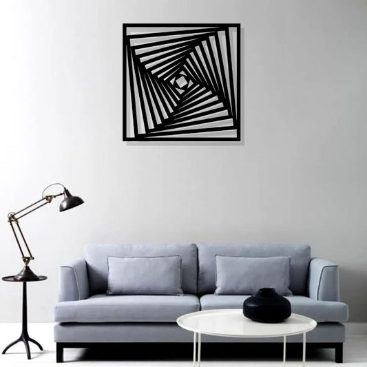 Artrooms Illusion Metal Wall Art - Wall Decoration | Wall Hanging | Black Matte Finish