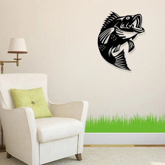 Artrooms Fish Metal Wall Art - Wall Decoration | Wall Hanging (20x25 inch) | Black Matte Finish