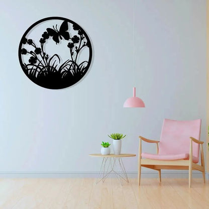 Artrooms Butterfly Metal Wall Art - Wall Decoration | Wall Hanging | Black Matte Finish