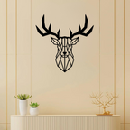 Artrooms Geometric Deer Metal Wall Art – 24x24 inch | Modern Wall Hanging for Living Room & Office