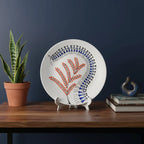 Artrooms A Colourful Warli Dance Ceramic Hand Painted Warli Art - Wall Decor Plates