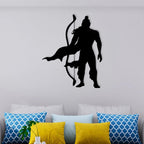 Artrooms Shree Ram Metal Wall Art - Wall Decoration | Wall Hanging (21x25 inch) | Black Matte Finish