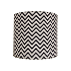 Fabric Lamp Shade – Black & White Chevron Print Cotton