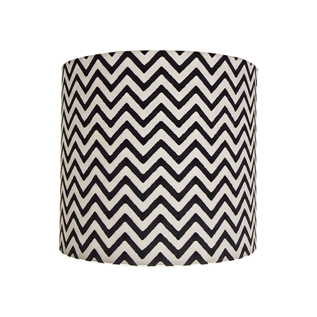 Fabric Lamp Shade – Black & White Chevron Print Cotton