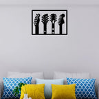 Artrooms Guitar Metal Wall Art - Wall Decoration | Wall Hanging (24x16 inch) | Black Matte Finish