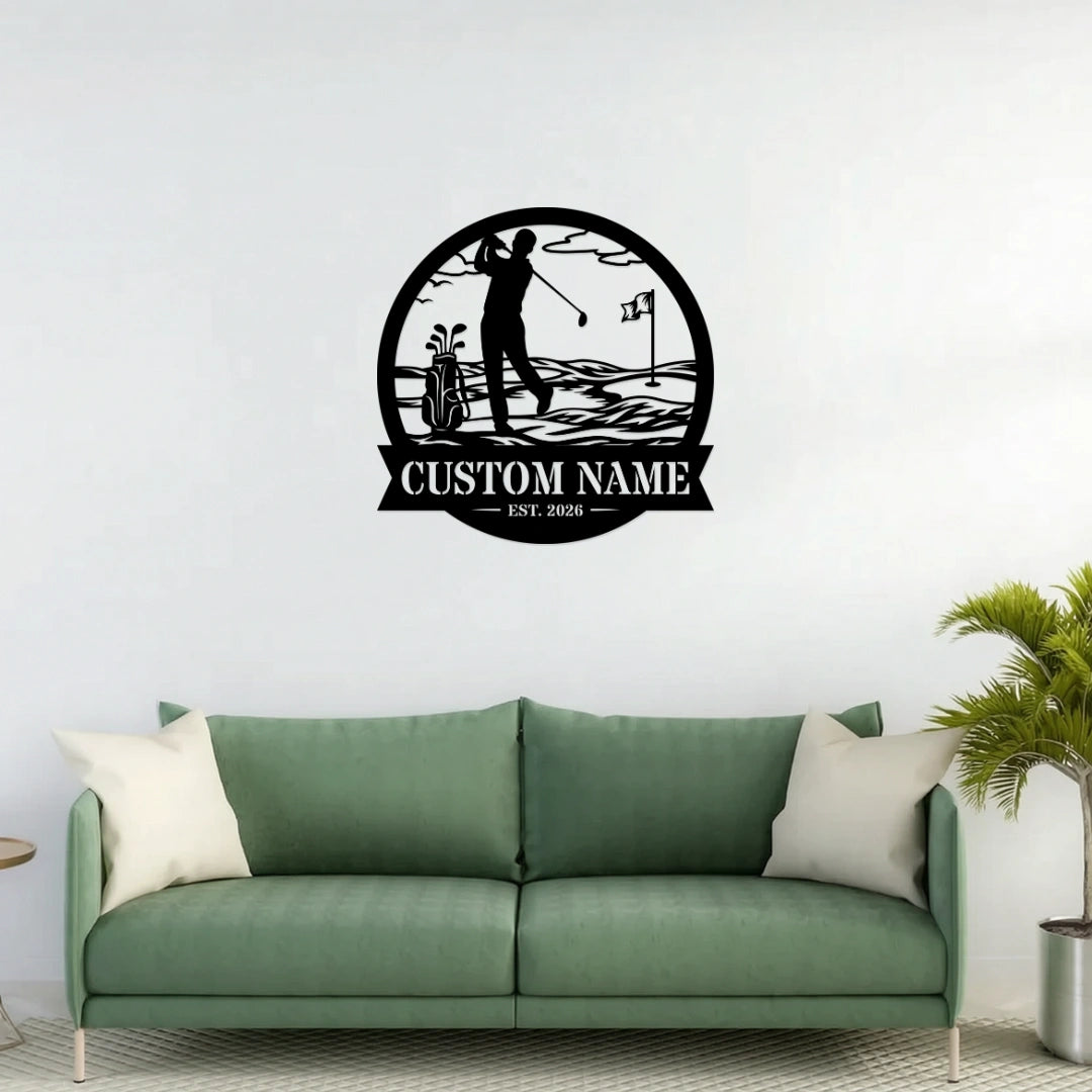 Personalized Sports Golf Metal Wall Art