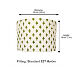 Fabric Lamp Shade – Green Leaf Block Print Cotton