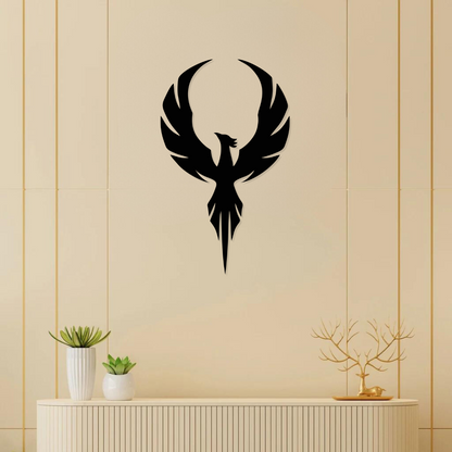 Phoenix Bird Metal Wall Art –  15x24 inch | Inspirational Wall Hanging for Home & Office Décor