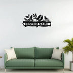 Custom Bird Family Name Sign Metal Wall Art
