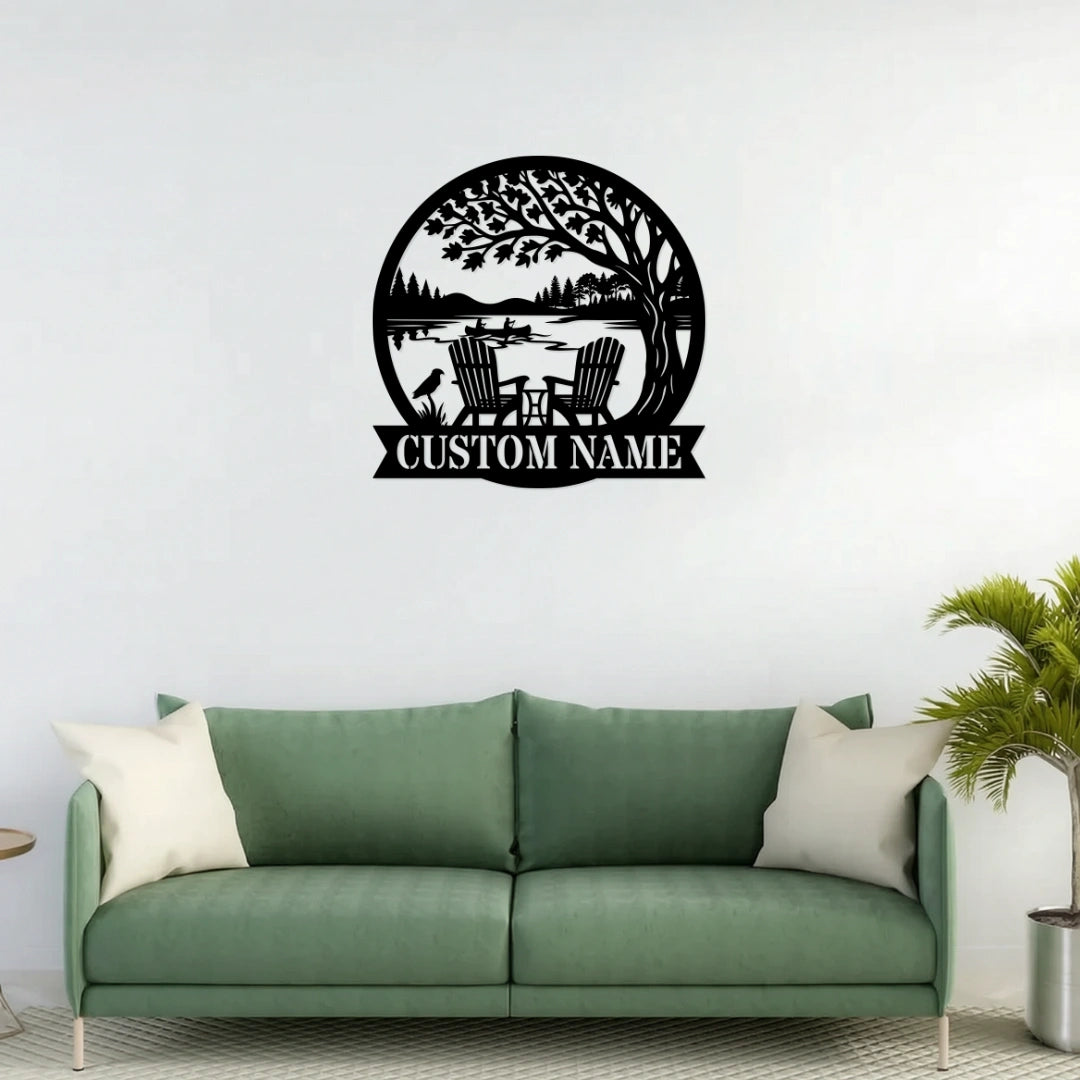 Personalized Nature Lake Metal Wall Art