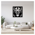 Artrooms Lion Metal Wall Art - Wall Decoration | Wall Hanging (23x25 inch) | Black Matte Finish